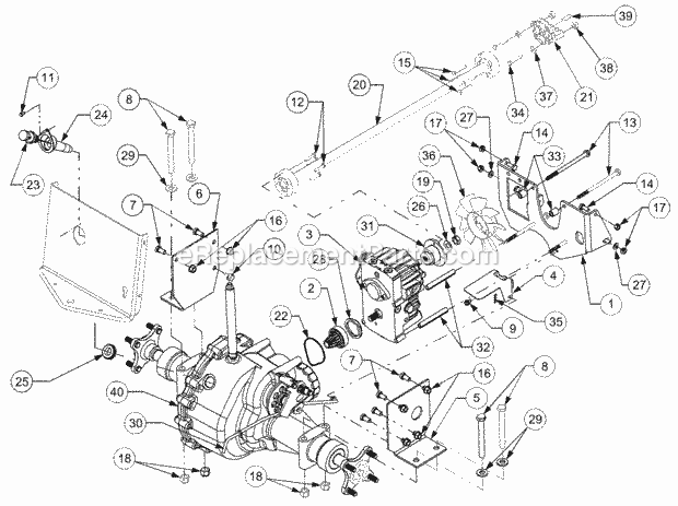 Drive Line Diagram and Parts List for GT2521-48 13A-278M710 Cub Cadet Lawn Tractor
